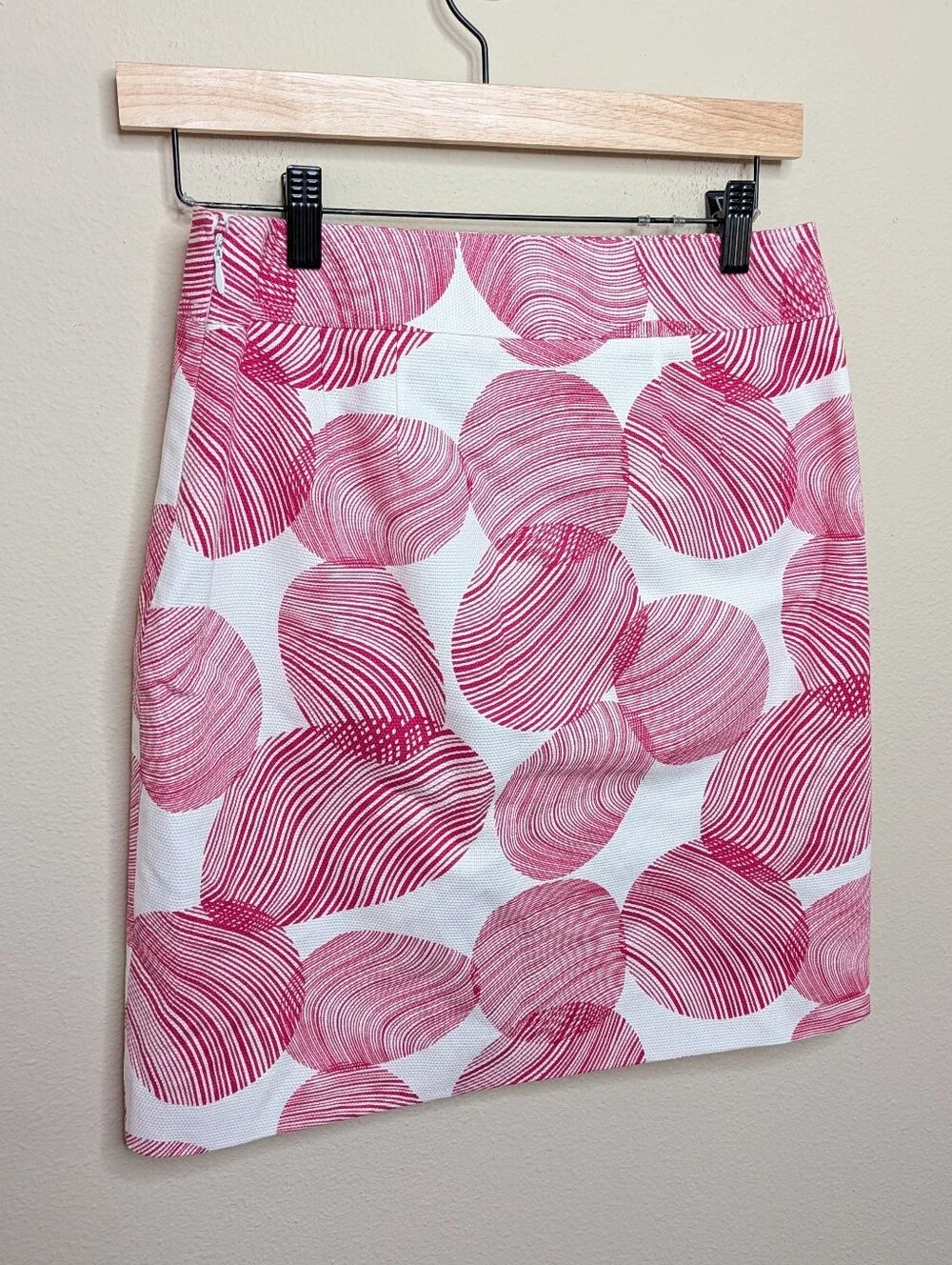 Ann Taylor Pink White Print Pencil Skirt Size 0